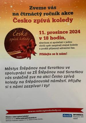 Přijďte si zazpívat na akci Česko zpívá koledy v Štěpánově 1